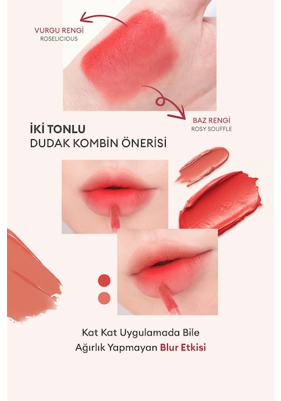 Uzun Süre Kalıcı Bulaşma Yapmayan Kadifemsi Bitiş Sunan Tint Dare Tint Melty Velvet Rosyful Day 0