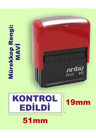Kontrol Edildi Kaşesi, 912 51mm 19mm Mavi Keçeli Otomatik Kaşe