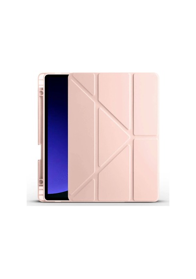 Galaxy Tab S9 Kılıf Uyumlu Zore Tri Folding Kalem Bölmeli Standlı Kılıf-rose Gold Tablet Kılıfı