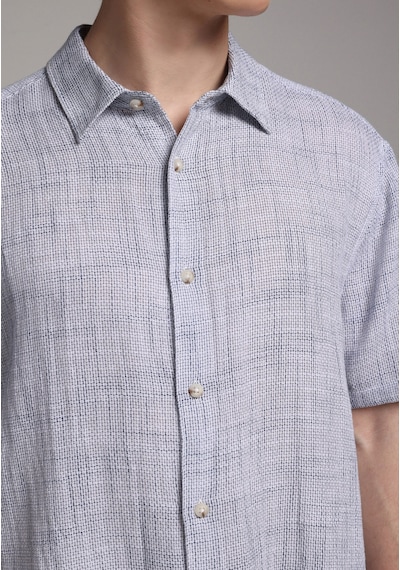Colin's Colins Regular Fit Shirt Neck Düz Erkek Mavi Kısa Kol Gömlek Cl1080095 Q1.v1 Ble
