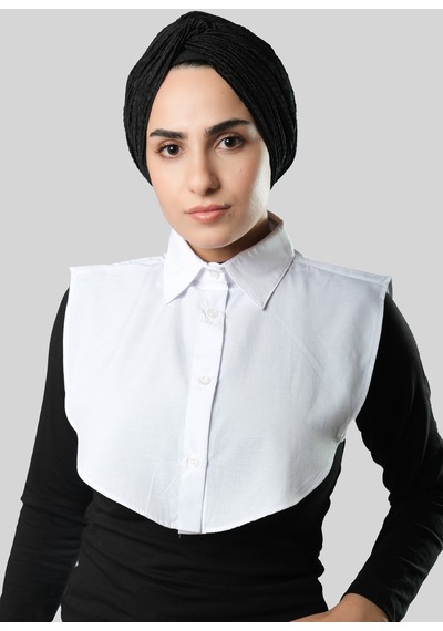 Hürrem Bone Beyaz Gömlek Yakalı Boyunluk Terikoton Düz 1015 42 Beyaz