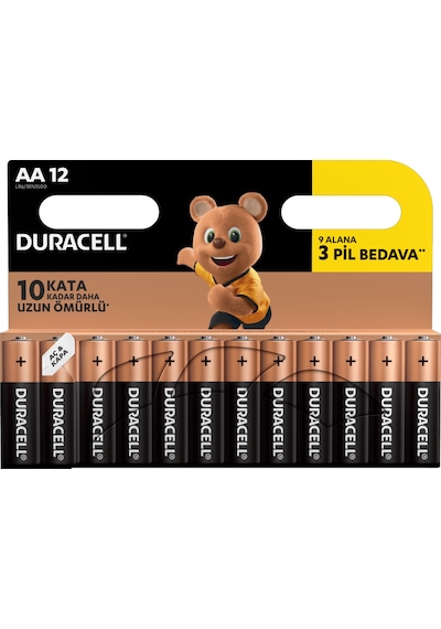 Duracell LR6/MN1500 Alkalin AA Kalem Pil 12'li