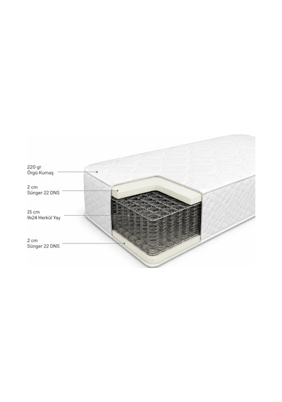 Baza Seti, Monaco Tek Kişilik Baza Başlık Maxi Yatak Seti, Gri - 90x190 Cm 90 x 190