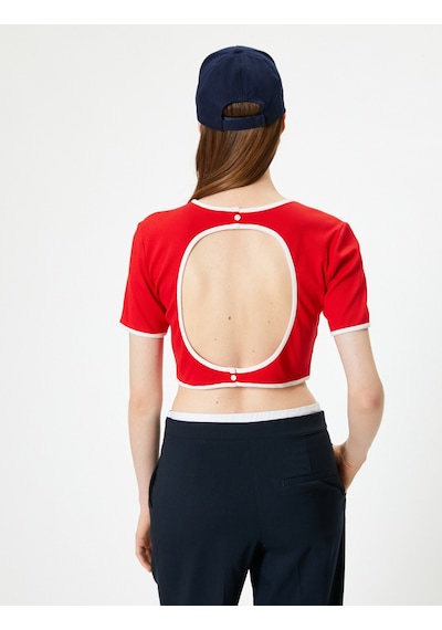 Koton Crop Tişört Slim Fit Kısa Kollu Bisiklet Yaka Kaşkorse Renk Kontrastlı Kırmızı 4sak50626ek Kırmızı Koton Crop Tişört Slim Fit Kısa Kollu Bisiklet Yaka Kaşkorse Renk Kontrastlı Kırmızı 4sak50626ek Kırmızı