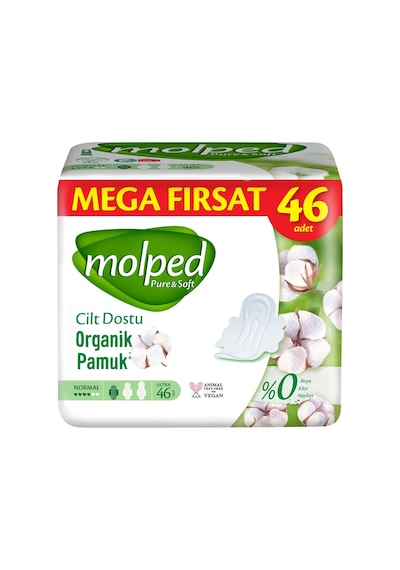 Molped Pure & Soft Gece Hijyenik Ped 46'lı - %100 Yumuşaklık Ve Güven 2'li Ekonomik Paket - 2 A Tarı
