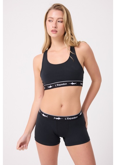 Racer Crop Top Racer Back Crop Top-3282 Siyah