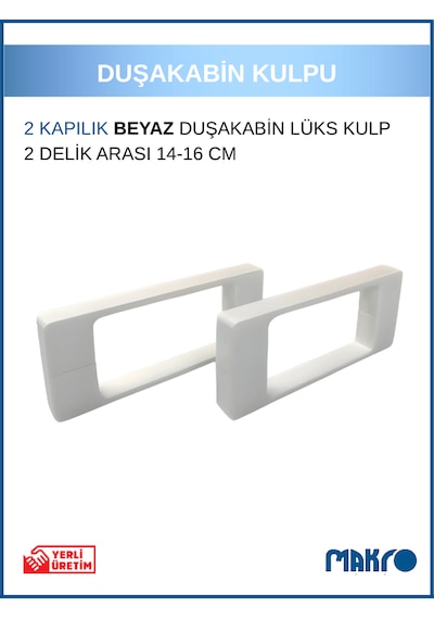 Beyaz Duşakabin Kulp 14-16 Cm Ayarlı Beyaz
