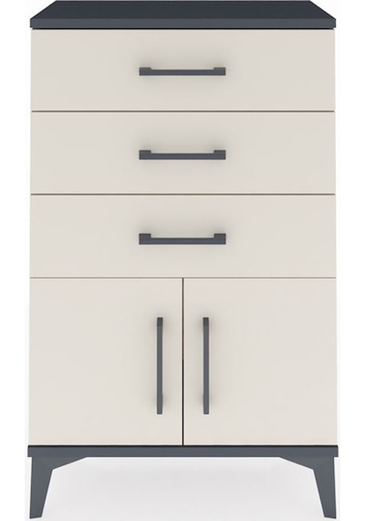 Arges Komodin 3 Çekmeceli 2 Kapaklı 60x30x96 Antrasit-aytaşı Antrasit