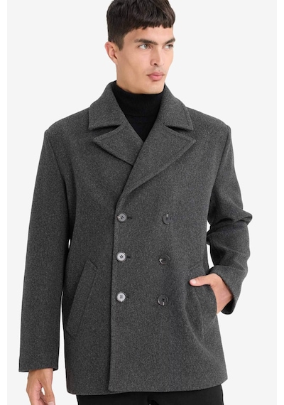 Defacto Slim Fit Dar Kesim Düğmeli Cepli Astarlı Kaşe Kaban Parka D1521ax25wnar198 Antrasit-ar198