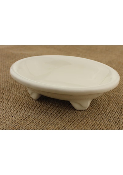 Seramik Katı Sabunluk Krem 14cm