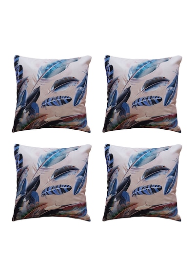 Modern Tarz Dijital Baskılı 4 Lü Dekoratif Kırlent Kılıfı Seti 43x43 Cm Şık Ve Renkli Tasarımlar Lila Rengi