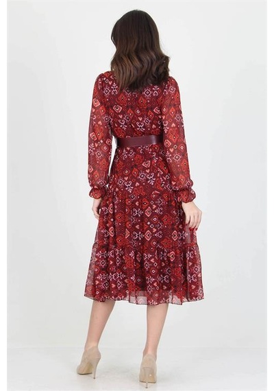 Dip Moda Kadın Kemerli Yakası Bağlama Detaylı Şifon Elbise Dprssn02 Bordo Dip Moda Kadın Kemerli Yakası Bağlama Detaylı Şifon Elbise Dprssn02 Bordo