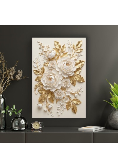 Gold Temalı Dekoratif Cam Tablo -29