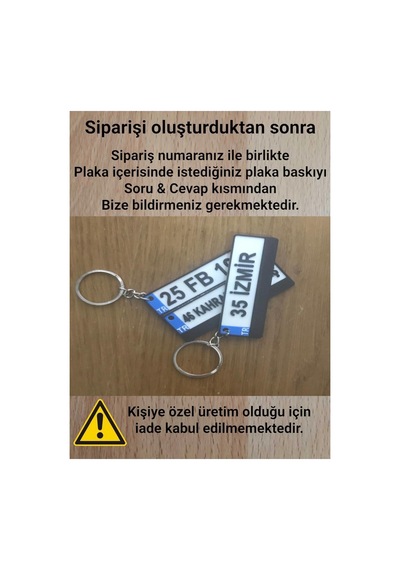 Kişiye Özel Isimli Plaka Anahtarlık Renkli