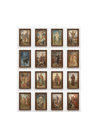 Alphonse Mucha Tabloları 16'lı Sticker Seti Laptop Defter Ajanda Etiket Çok Renkli