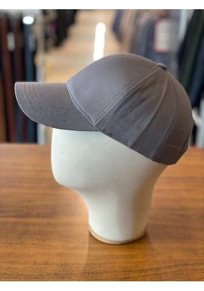 Hamze Düz Basic Pamuklu Unisex Cap Şapka Gri