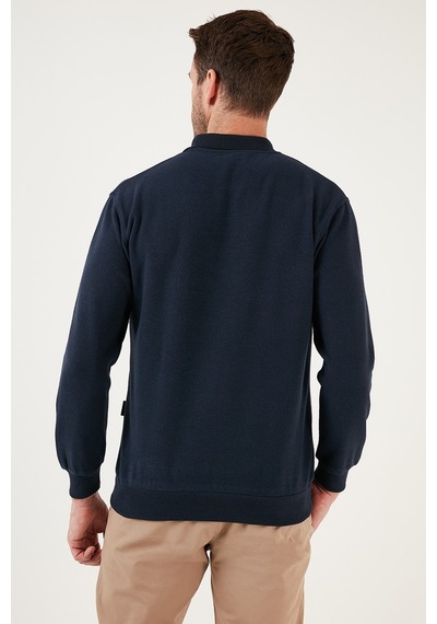 Buratti Pamuk Karışımlı Regular Fit Erkek Polo Yaka Kazak 456223 Lacivert