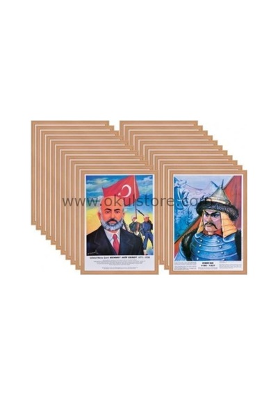 Türk Büyükleri Posterleri Seti - Metal Çerçeve 23'lü Set Çok Renkli