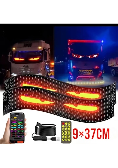 Matrix Şeytan Göz Kayar Led Panel Tabela Uzaktan Kumandalı Telefon Üzerinden Tasaralama 37cm