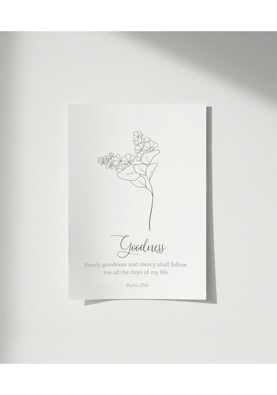 Çerçevesiz Poster Goodness Temalı Minimalist