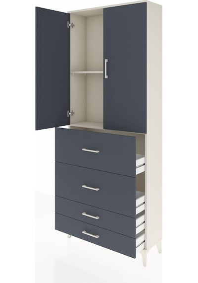 Arges Dolap 2 Raflı 4 Çekmeceli 2 Kapaklı 88x30x221 Aytaşı-an... Aytaşı