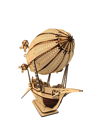 Zeppelin Ahşap Maket Seti Dıy 3d Puzzle Steampunk Hava Gemisi Koleksiyoner Modeli 316 Parça