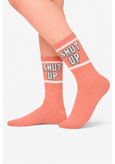 Carnaval Socks Shut Up Yazılı Desenli Renkli Spor Çorap Çok Renkli