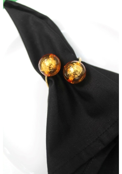 6 Adet Emtory Design Gold Metal Halkalı Peçete Yüzüğü -