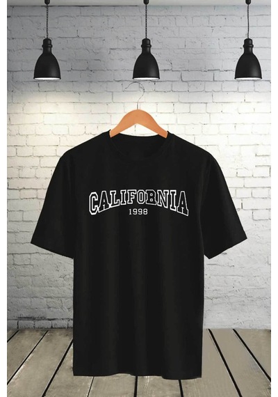Medinenur Unisex California Baskılı Tshirt Siyah