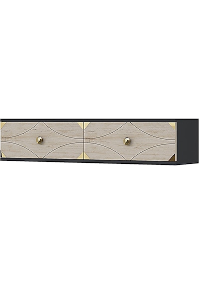 Tda1297atg Alfa Dresuar , Antre Hol Rafı Antrasit-traverten-gold 120cm Tda1297atg Alfa Dresuar , Antre Hol Rafı Antrasit-traverten-gold 120cm