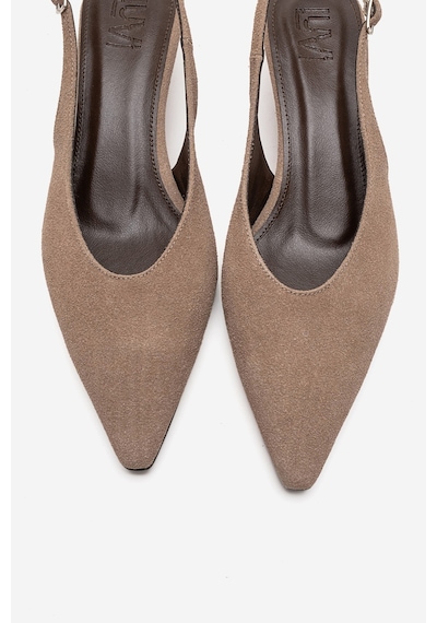Luvishoes Rosella Vizon Süet Mini Dolgu Kadın Topuklu Ayakkabı