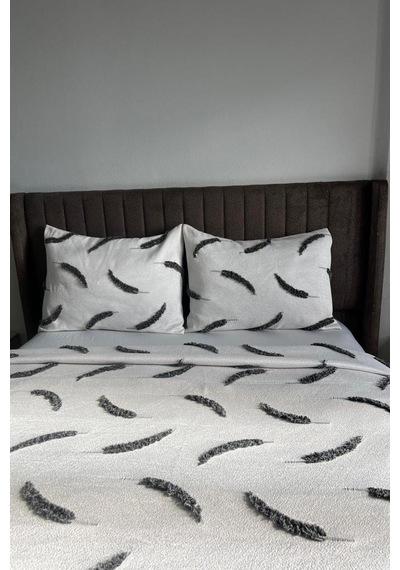 Lifoz 3 Parça Çift Kişilik Yatak Örtüsü 235x250 Cm Beyaz