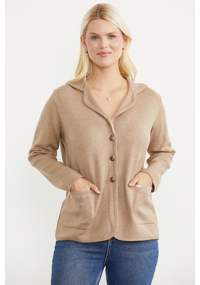 Sementa Oversize Cepli Triko Ceket - Bej