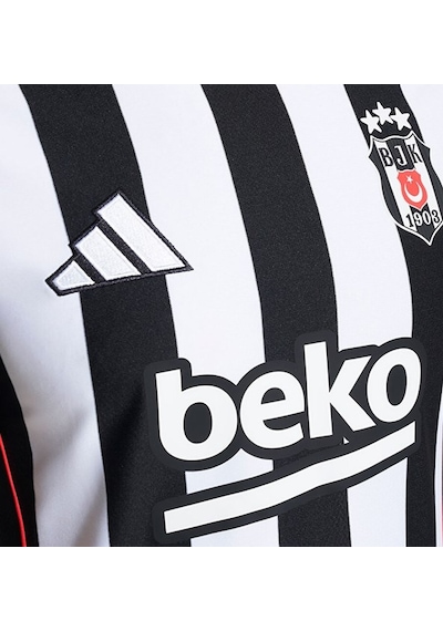 Lisanslı Adidas Beşiktaş Forma 25-26 Sezon Çubuklu Çocuk Forması Uv Baskı Kutu Siyah-beyaz