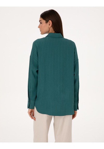 Pierre Cardin Kadın Zümrüt Gömlek Desenli 50318232-vr055 ZÜMRÜT