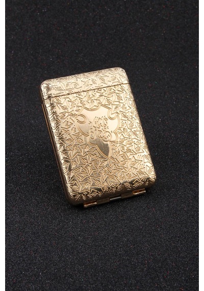 İşlemeli Retro Tasarım Metal Sigara Tabakası Altın Sarısı 23bm923ksr02 - 512923712