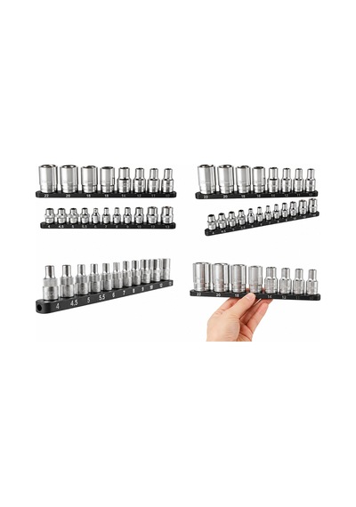 E5 E16 & E10 E24 Lokma Düzenleyici Duvar Askısı Torx Lokma Organizeri Atölye Ve Garaj Düzenleme Aparatı