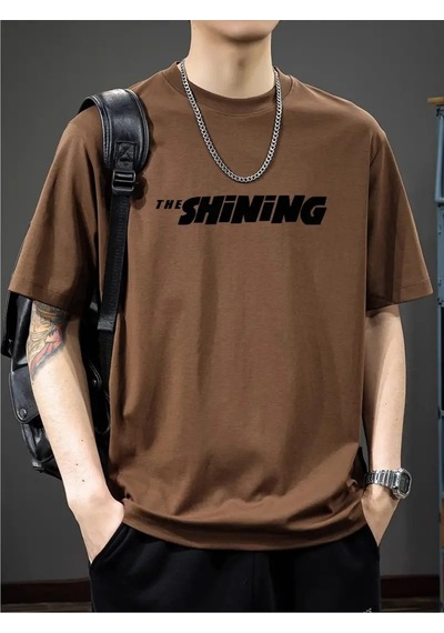 Flood Of Style Erkek Kahverengi Shining Baskılı Oversize