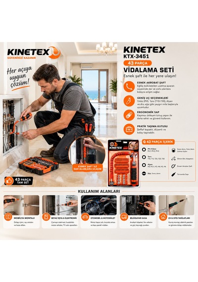 43pcs Silikon Sap Akrobat Uzatmalı Tornavida Bits Seti Manyetik Uç Tutucu Ktx-3451 5492