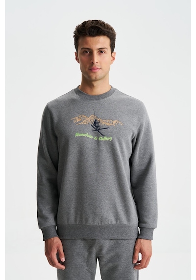 AR-MA Arma Erkek Regular Fit 3 İplik Şardonlu Pamuklu Bisiklet Yaka Sweatshirt 001