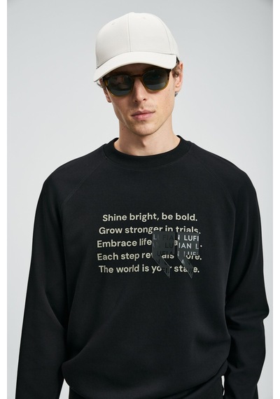 Lufian 112030174 Shadow Erkek Sweatshirt Siyah