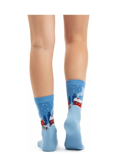 Gost Liria Winter Socks Desenli Unisex Soket Çorap Mavi