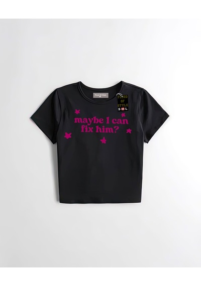 Flood Of Style Siyah Babby Tee Fixhim Özel Tasarım