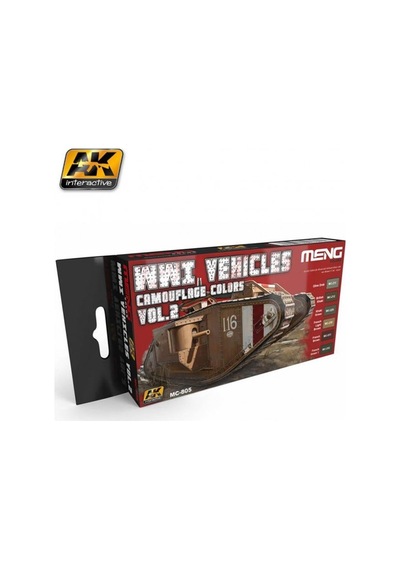 Wwı Araçları Kamuflaj Renkleri Boya Seti 6x17ml Vol.2, Ak Interactive 805 Standart