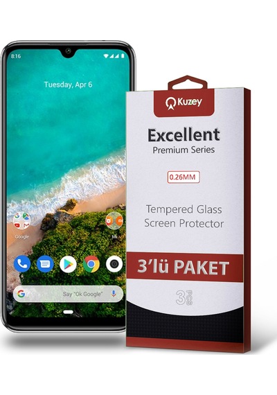 Xiaomi Mi A3 ile Uyumlu Kırılmaz Cam Ekran Koruyucu Ekonomik 3'lü Paket