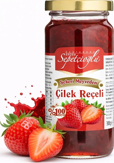 Erdem Sepetçioğlu Çilek Reçeli Şeker İlavesiz 300 G