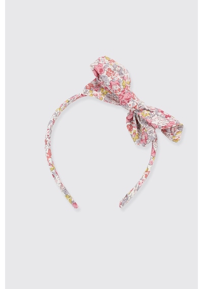 Made With Liberty Fabric Liberty Kumaş Çiçek Desenli Kız Çocuk Taç Pembe