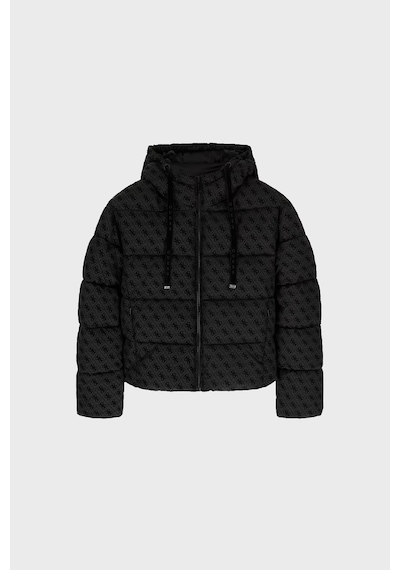 Guess New Daisy Suya Dayanıklı 4g Logolu Kapüşonlu Mont W6bl56w4195 Kadın Mont W6bl56 W4195 Jblk Siyah