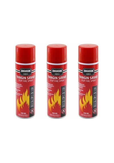 Go İthalat 3 Adet Yangın Söndürücü - Yangın Savar Sprey 500ml + 500 Ml + 500 Ml Ev - Ofis - Oto Araç