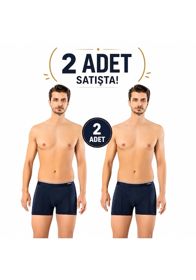 Erdem Erkek Lacivert Pamuk 2 Adet Klasik Boxer Kutulu- 1445lw